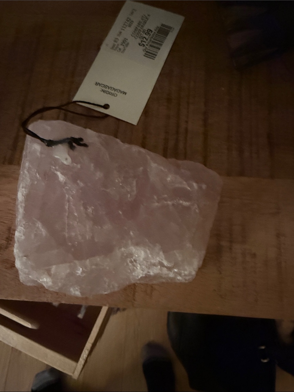 Rose Quartz Chunk with Tag - Soft Pink Crystal